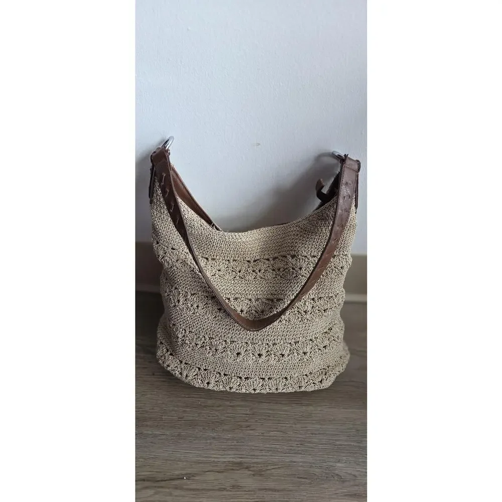Handmade Hobo Crochet Boho Chic Hippie Lace Travel Y2K Grannycore Resortwear Bag
